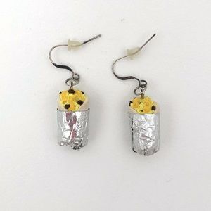 Miniature Handmade Clay Burrito Earrings